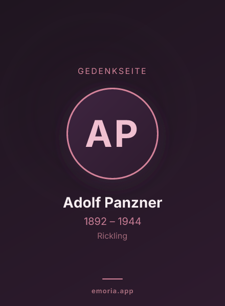 Gedenkportrait von Adolf Panzner