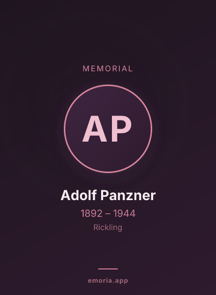 Memorial portrait of Adolf Panzner