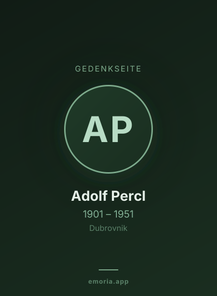 Gedenkportrait von Adolf Percl