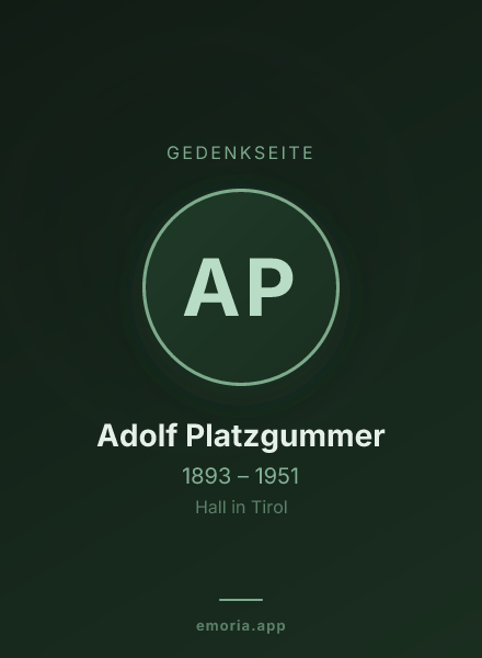 Gedenkportrait von Adolf Platzgummer