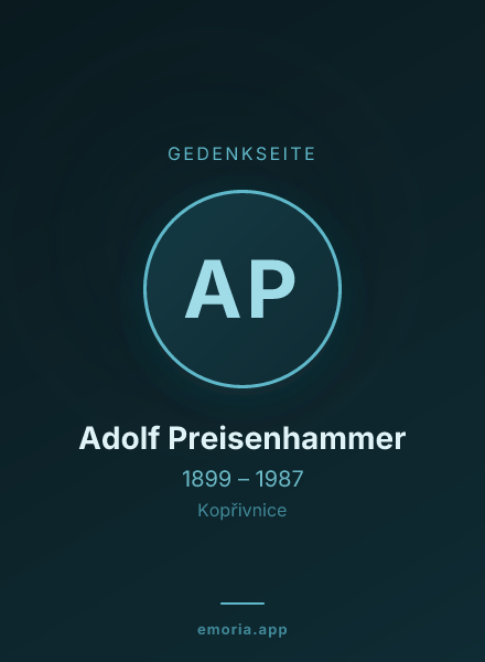 Gedenkportrait von Adolf Preisenhammer
