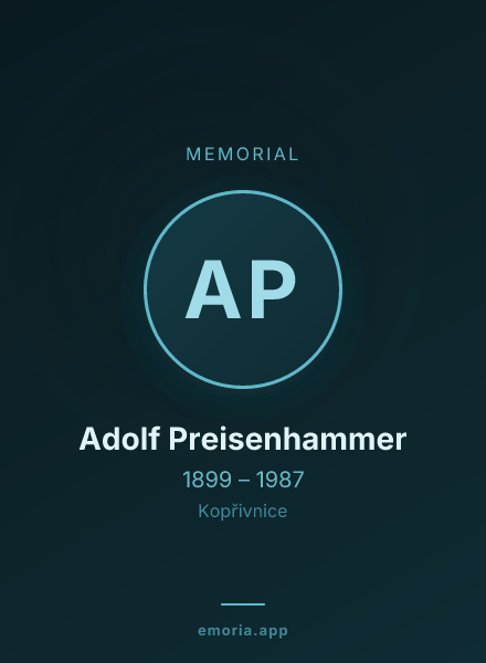 Memorial portrait of Adolf Preisenhammer