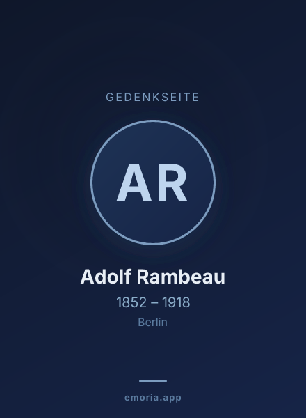 Gedenkportrait von Adolf Rambeau