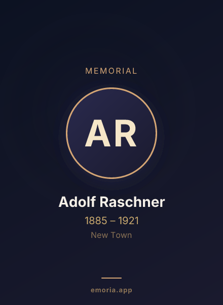 Memorial portrait of Adolf Raschner