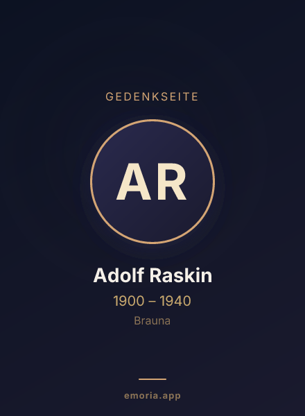 Gedenkportrait von Adolf Raskin