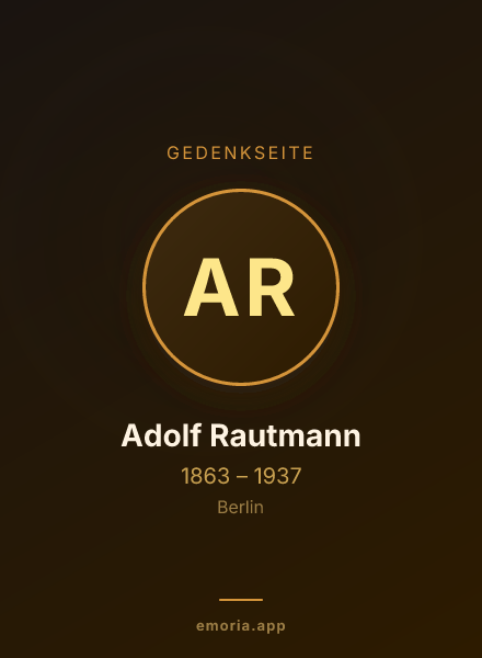 Gedenkportrait von Adolf Rautmann