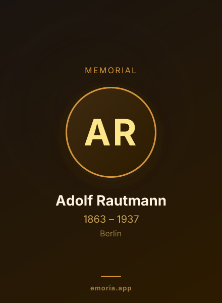 Memorial portrait of Adolf Rautmann