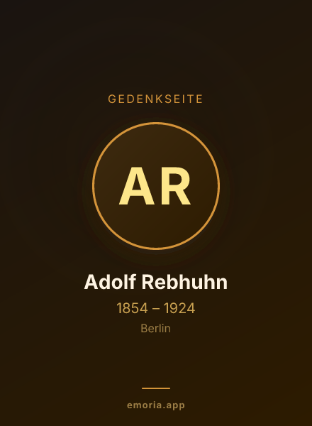 Gedenkportrait von Adolf Rebhuhn