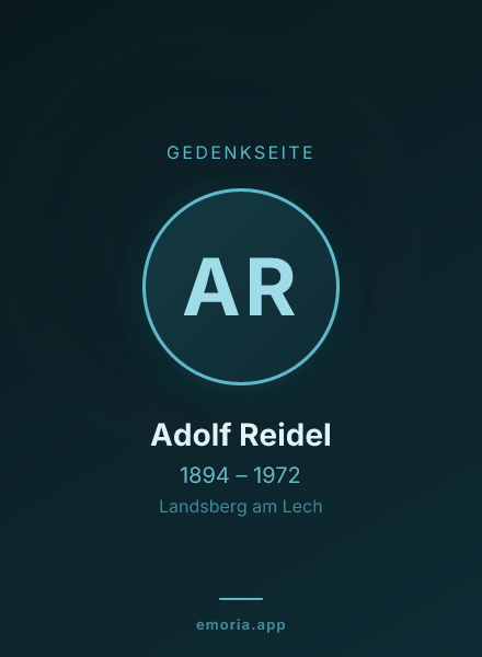 Gedenkportrait von Adolf Reidel