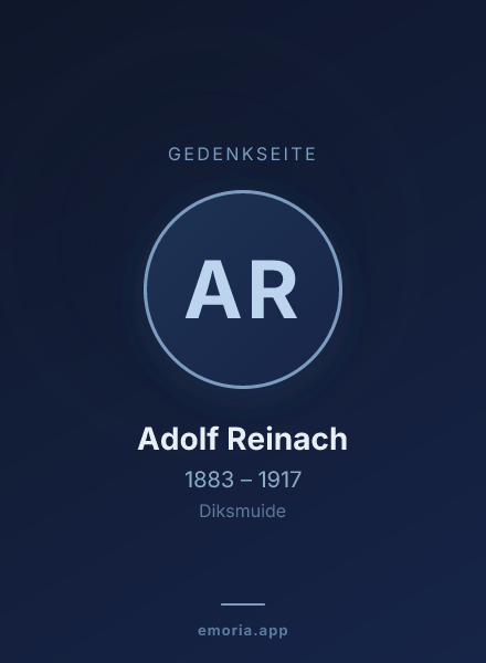 Gedenkportrait von Adolf Reinach