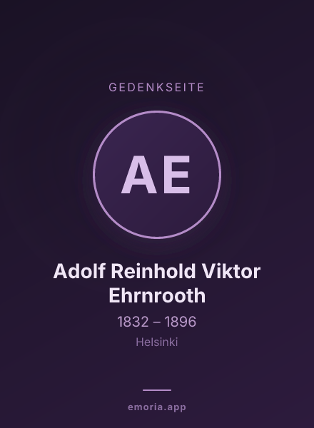 Gedenkportrait von Adolf Reinhold Viktor Ehrnrooth
