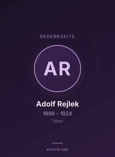 Gedenkportrait von Adolf Rejlek