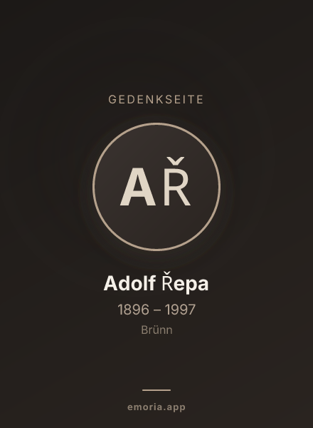 Gedenkportrait von Adolf Řepa