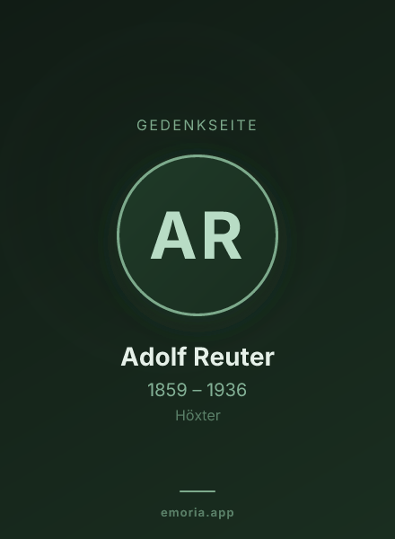 Gedenkportrait von Adolf Reuter