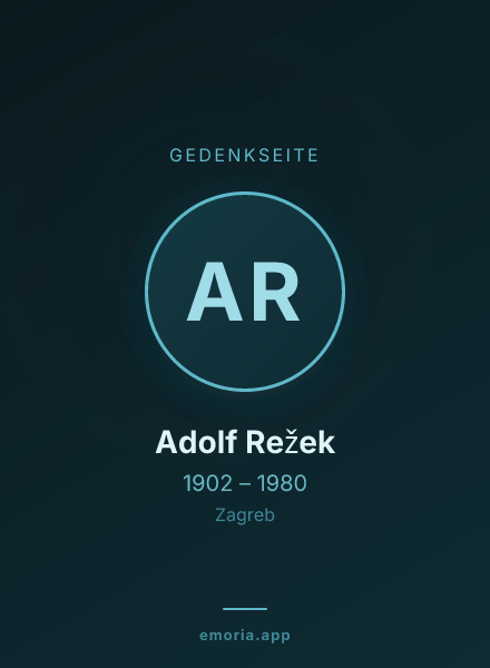 Gedenkportrait von Adolf Režek