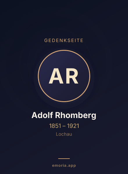Gedenkportrait von Adolf Rhomberg