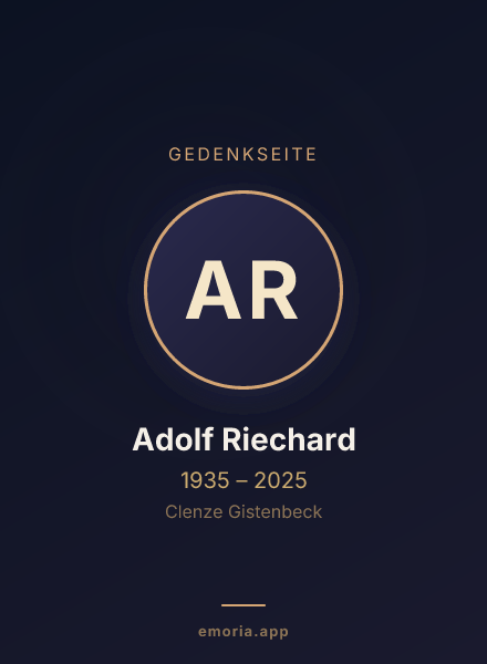 Gedenkportrait von Adolf Riechard