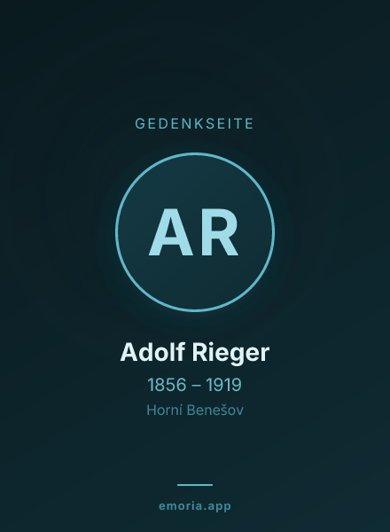 Gedenkportrait von Adolf Rieger