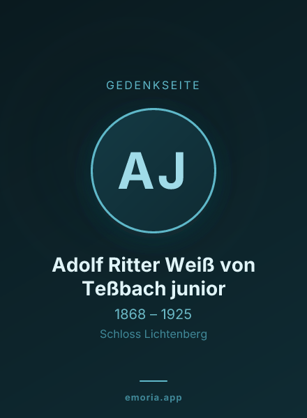 Gedenkportrait von Adolf Ritter Weiß von Teßbach junior