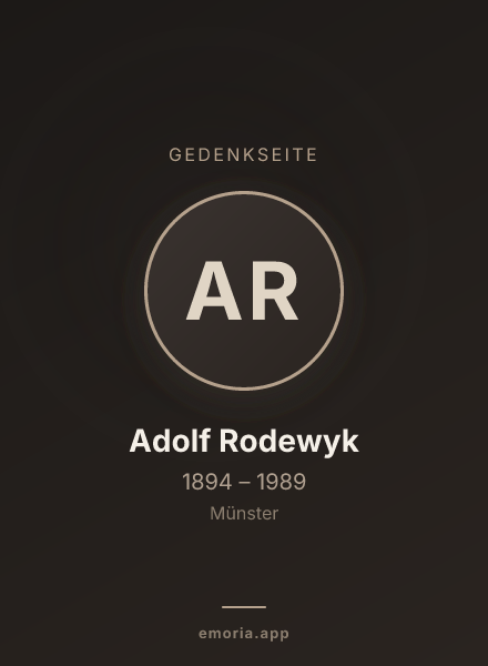 Gedenkportrait von Adolf Rodewyk