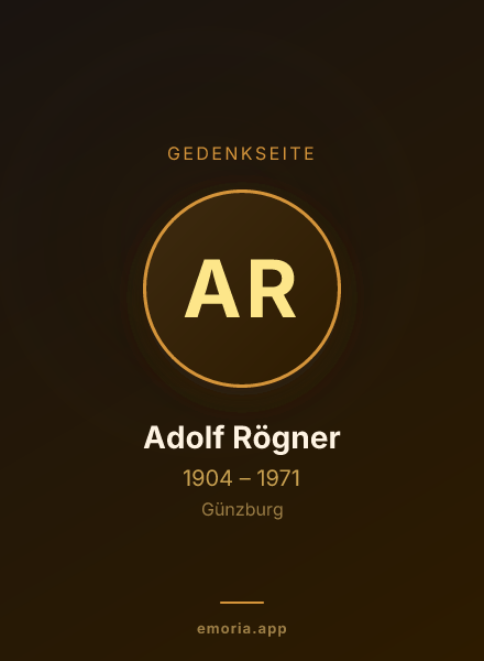 Gedenkportrait von Adolf Rögner