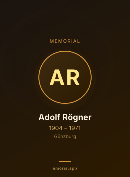 Memorial portrait of Adolf Rögner