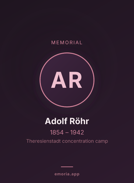 Memorial portrait of Adolf Röhr
