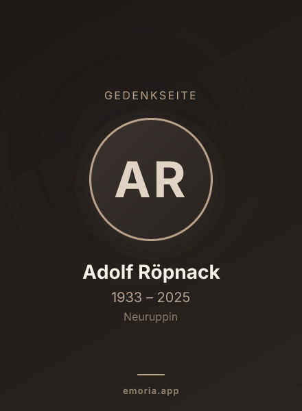 Gedenkportrait von Adolf Röpnack