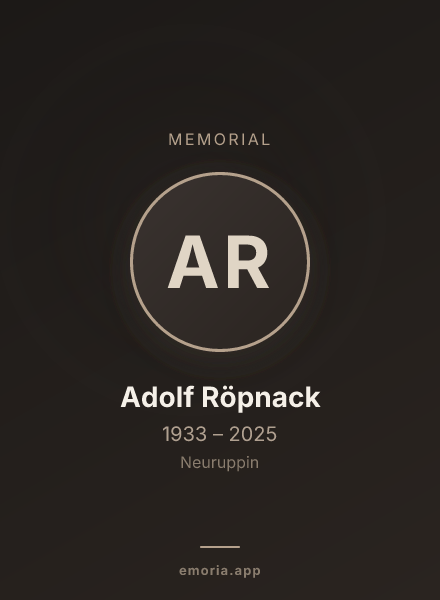Memorial portrait of Adolf Röpnack
