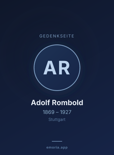 Gedenkportrait von Adolf Rombold