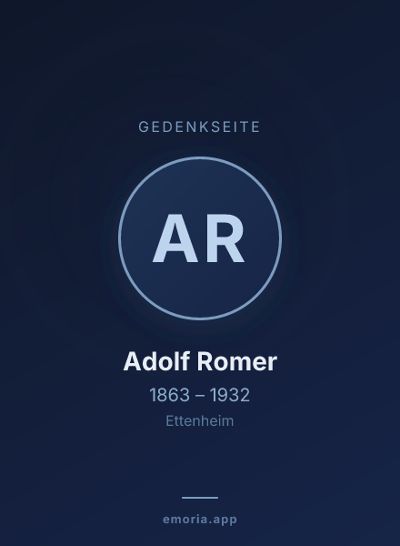 Gedenkportrait von Adolf Romer