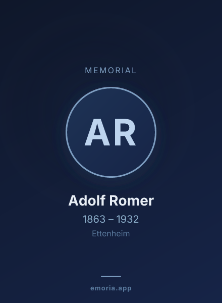 Memorial portrait of Adolf Romer