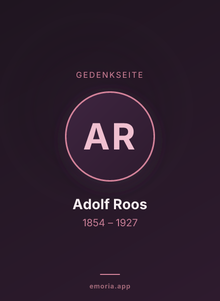 Gedenkportrait von Adolf Roos