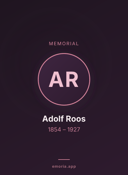 Memorial portrait of Adolf Roos