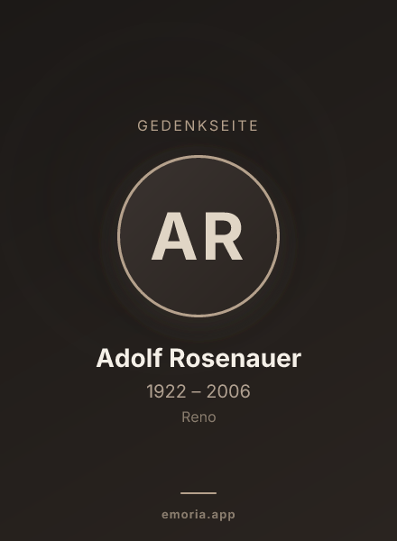 Gedenkportrait von Adolf Rosenauer