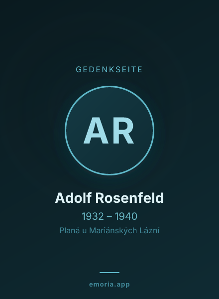 Gedenkportrait von Adolf Rosenfeld