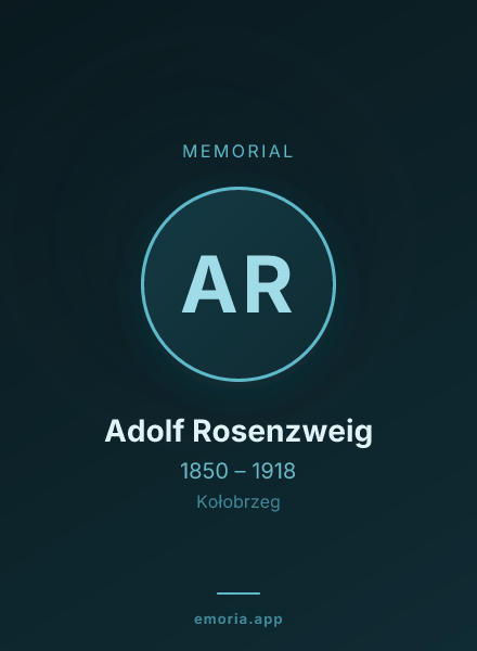 Memorial portrait of Adolf Rosenzweig