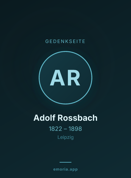 Gedenkportrait von Adolf Rossbach