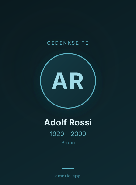 Gedenkportrait von Adolf Rossi