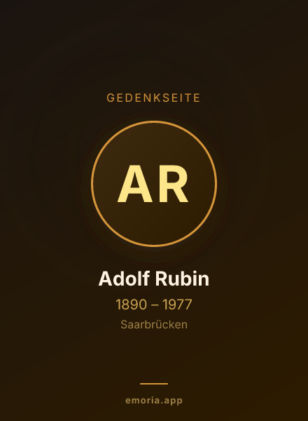 Gedenkportrait von Adolf Rubin