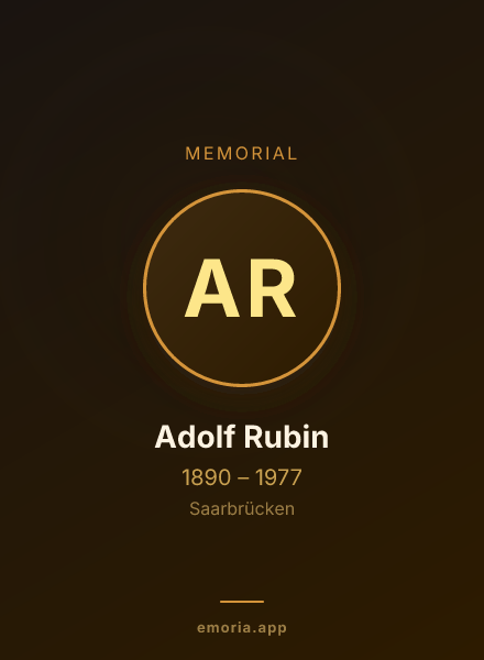 Memorial portrait of Adolf Rubin