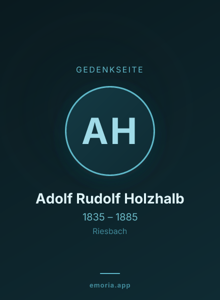Gedenkportrait von Adolf Rudolf Holzhalb