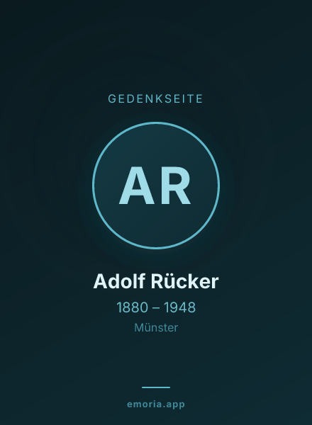Gedenkportrait von Adolf Rücker