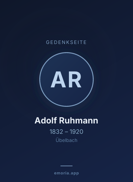 Gedenkportrait von Adolf Ruhmann