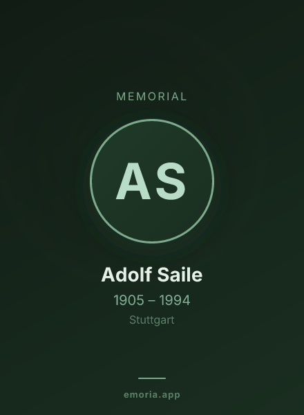 Memorial portrait of Adolf Saile