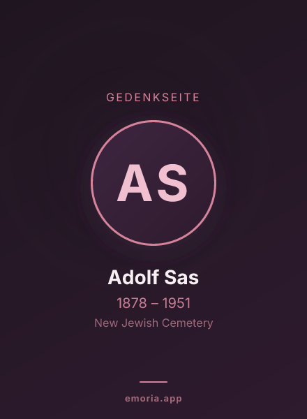 Gedenkportrait von Adolf Sas