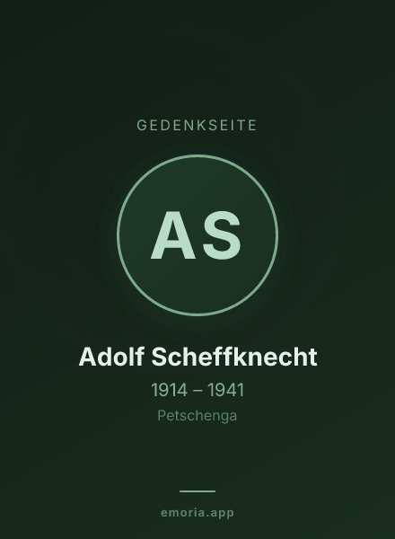 Gedenkportrait von Adolf Scheffknecht