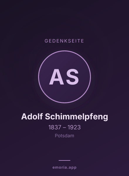 Gedenkportrait von Adolf Schimmelpfeng