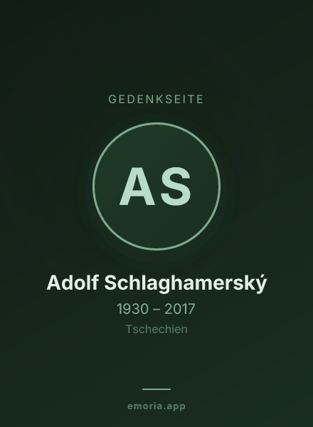 Gedenkportrait von Adolf Schlaghamerský