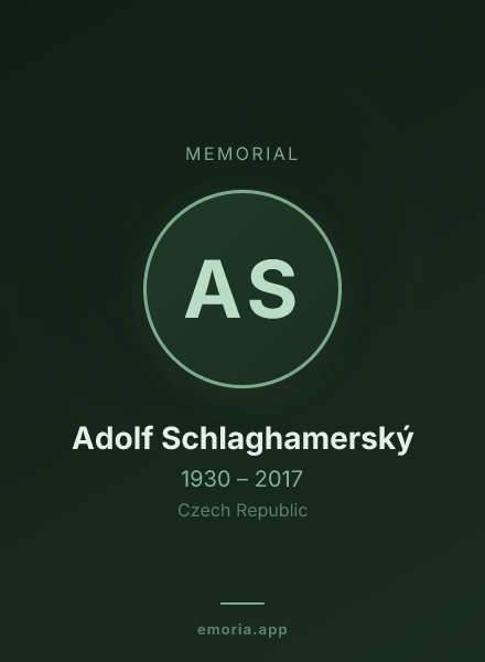 Memorial portrait of Adolf Schlaghamerský